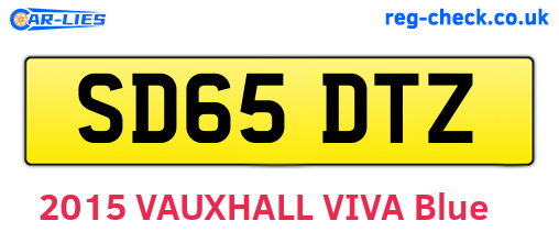 SD65DTZ are the vehicle registration plates.
