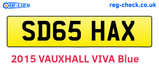 SD65HAX are the vehicle registration plates.