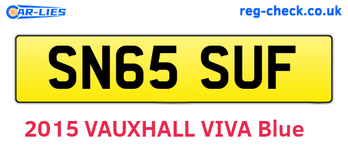 SN65SUF are the vehicle registration plates.