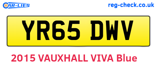 YR65DWV are the vehicle registration plates.