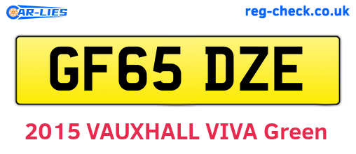 GF65DZE are the vehicle registration plates.