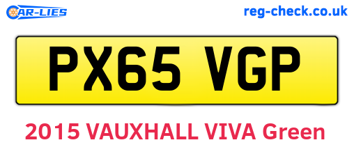 PX65VGP are the vehicle registration plates.