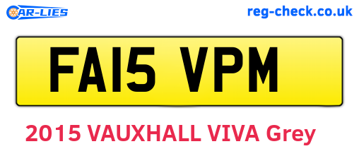 FA15VPM are the vehicle registration plates.