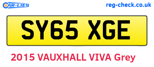 SY65XGE are the vehicle registration plates.