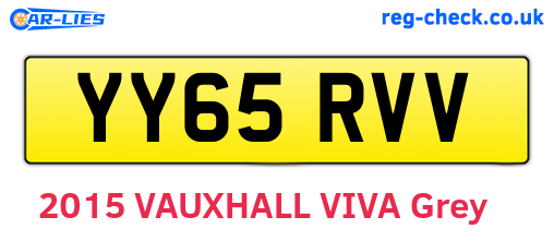 YY65RVV are the vehicle registration plates.