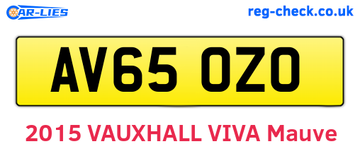 AV65OZO are the vehicle registration plates.