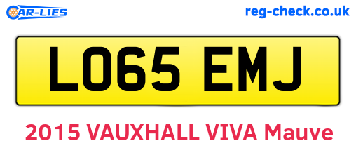 LO65EMJ are the vehicle registration plates.