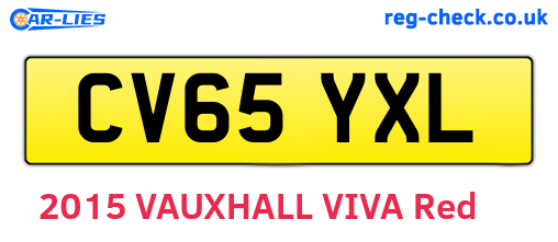 CV65YXL are the vehicle registration plates.
