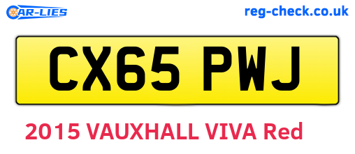 CX65PWJ are the vehicle registration plates.