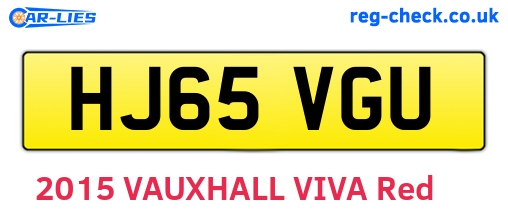 HJ65VGU are the vehicle registration plates.