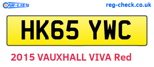 HK65YWC are the vehicle registration plates.
