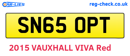 SN65OPT are the vehicle registration plates.