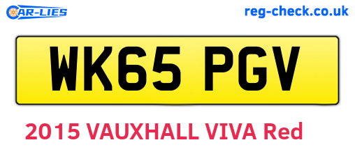 WK65PGV are the vehicle registration plates.