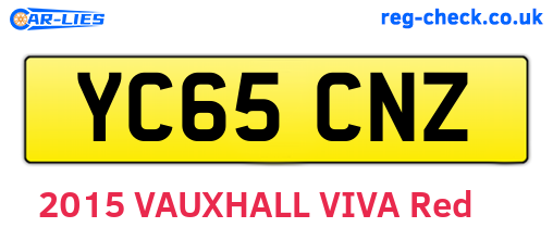 YC65CNZ are the vehicle registration plates.
