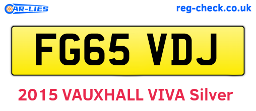 FG65VDJ are the vehicle registration plates.