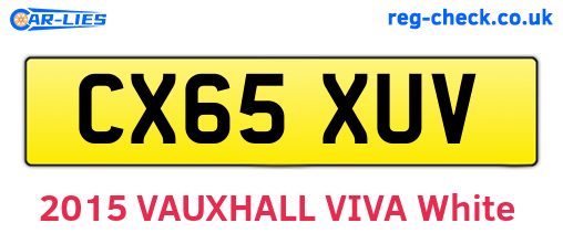CX65XUV are the vehicle registration plates.