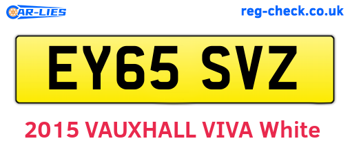 EY65SVZ are the vehicle registration plates.