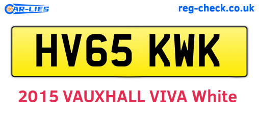 HV65KWK are the vehicle registration plates.