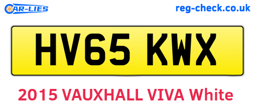 HV65KWX are the vehicle registration plates.