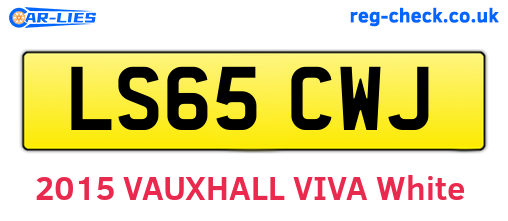 LS65CWJ are the vehicle registration plates.