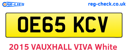 OE65KCV are the vehicle registration plates.