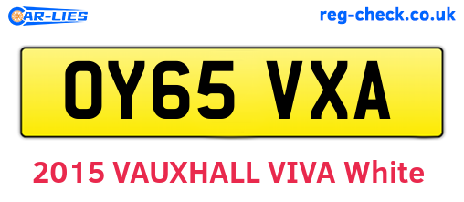 OY65VXA are the vehicle registration plates.