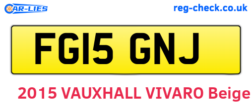 FG15GNJ are the vehicle registration plates.