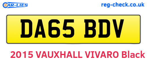 DA65BDV are the vehicle registration plates.