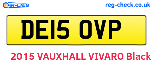 DE15OVP are the vehicle registration plates.