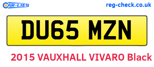 DU65MZN are the vehicle registration plates.