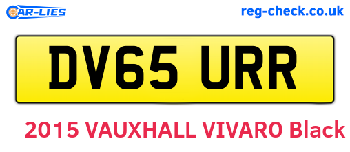 DV65URR are the vehicle registration plates.