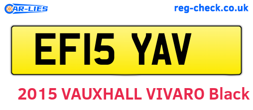 EF15YAV are the vehicle registration plates.