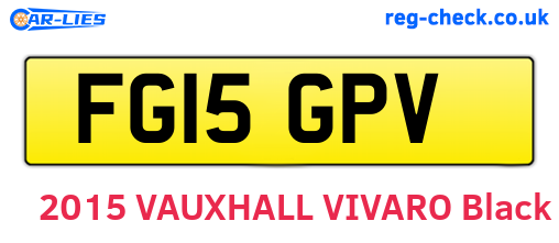 FG15GPV are the vehicle registration plates.