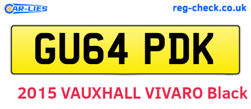 GU64PDK are the vehicle registration plates.