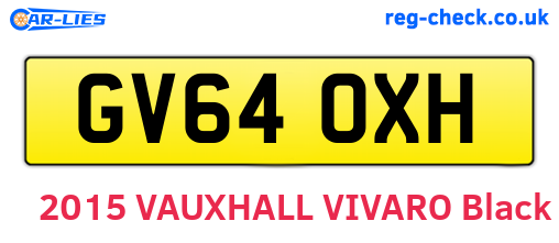 GV64OXH are the vehicle registration plates.