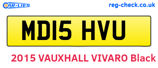 MD15HVU are the vehicle registration plates.