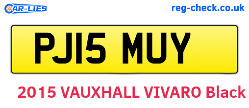 PJ15MUY are the vehicle registration plates.