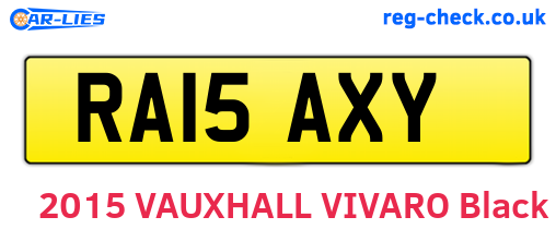 RA15AXY are the vehicle registration plates.