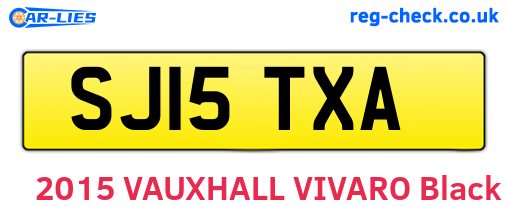 SJ15TXA are the vehicle registration plates.