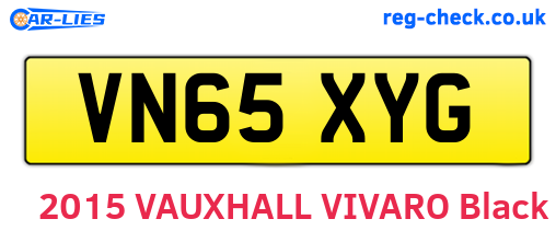 VN65XYG are the vehicle registration plates.