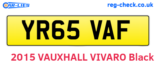 YR65VAF are the vehicle registration plates.