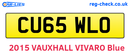 CU65WLO are the vehicle registration plates.