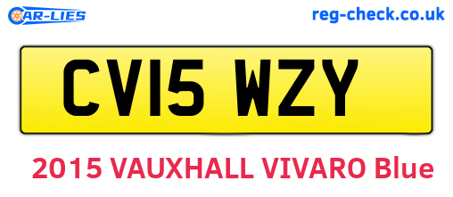 CV15WZY are the vehicle registration plates.