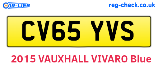 CV65YVS are the vehicle registration plates.