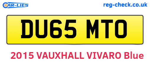 DU65MTO are the vehicle registration plates.
