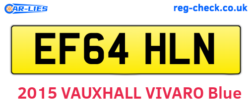 EF64HLN are the vehicle registration plates.