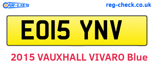 EO15YNV are the vehicle registration plates.