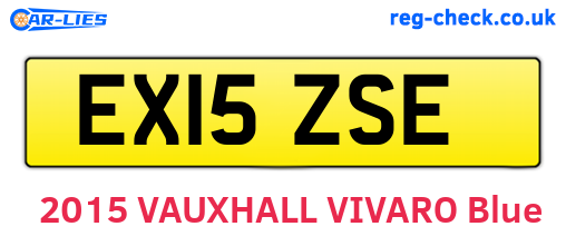 EX15ZSE are the vehicle registration plates.