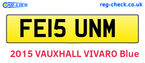 FE15UNM are the vehicle registration plates.