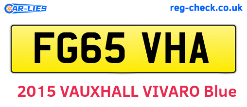 FG65VHA are the vehicle registration plates.